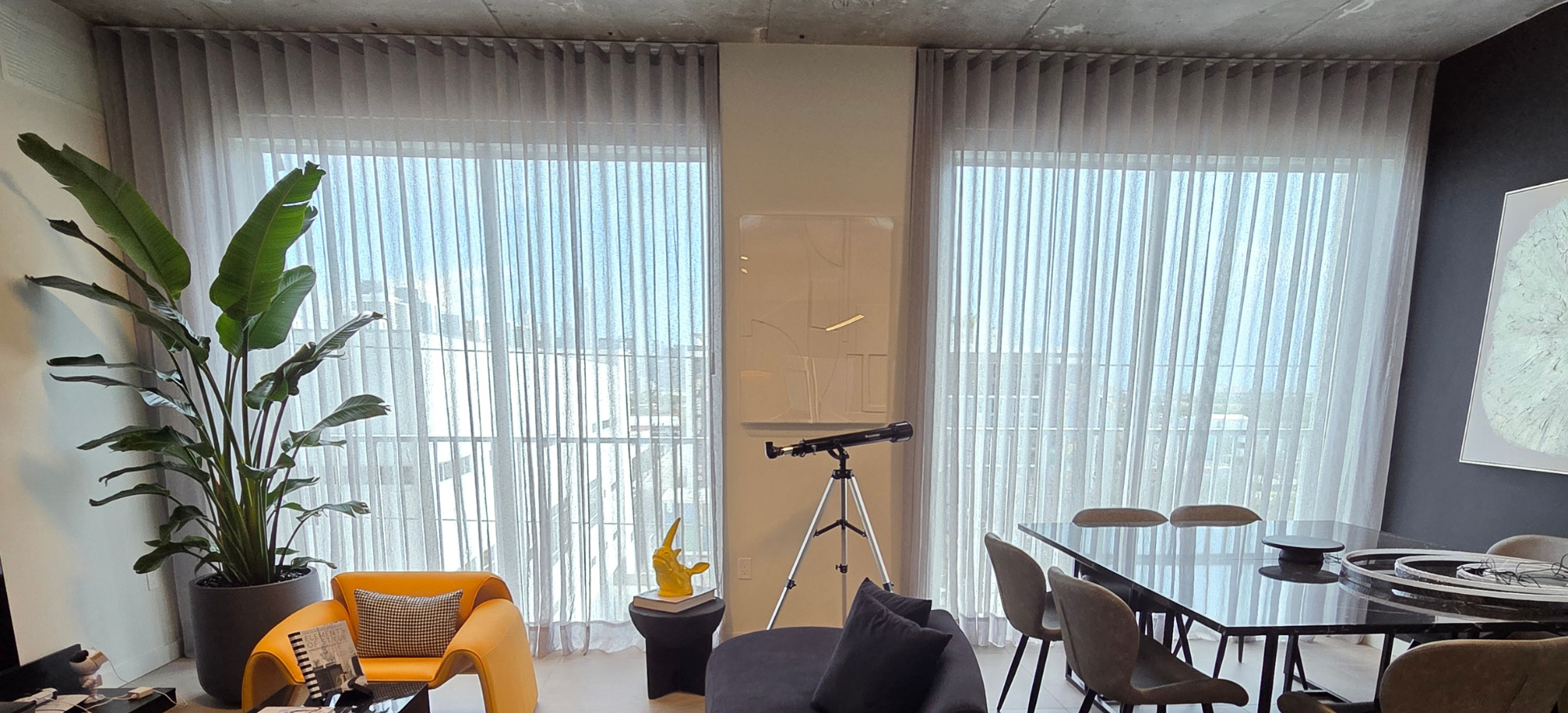 drapery, roller shades, roller blinds, sliding panel, roman shades, zebra shades, window tints / films